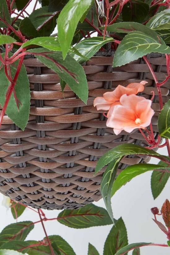 Homescapes White, Orange and Pink Impatiens Hanging Basket, 85 cm 3