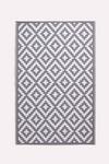 Homescapes Zoe Geometric White & Grey Outdoor Rug thumbnail 1