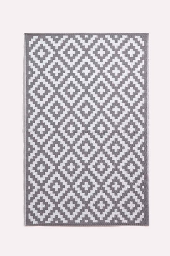 Homescapes Zoe Geometric White & Grey Outdoor Rug 1