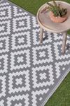 Homescapes Zoe Geometric White & Grey Outdoor Rug thumbnail 2