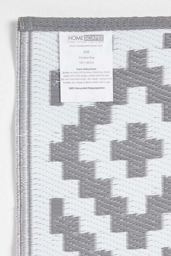 Homescapes Zoe Geometric White & Grey Outdoor Rug 5