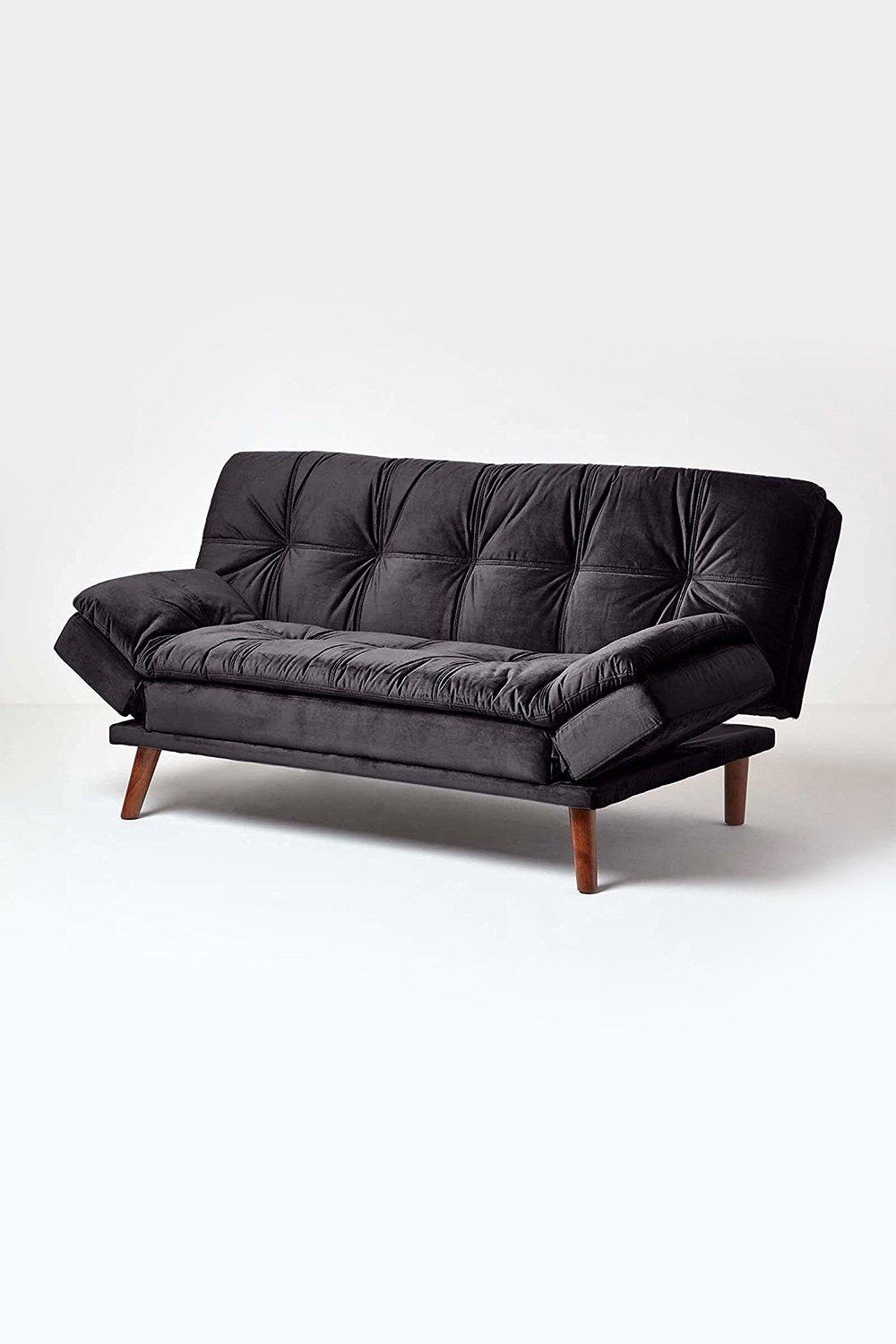 Bailey Velvet Sofa Bed with Armrests