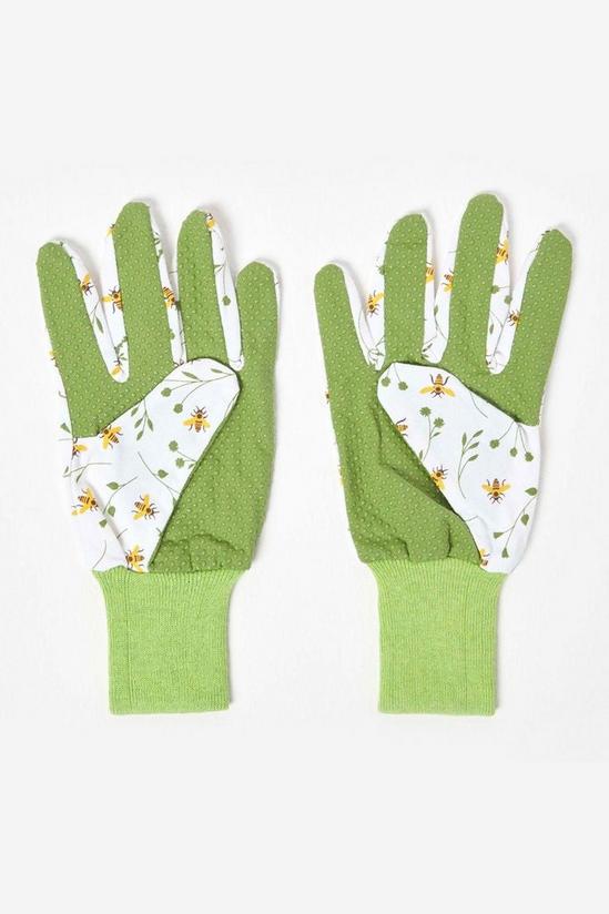 Homescapes Gardening Gloves with Floral Bee Design 2
