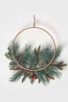 Homescapes Round Metal Hoop Traditional Christmas Wreath thumbnail 4