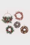 Homescapes Round Metal Hoop Traditional Christmas Wreath thumbnail 5