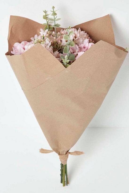 Homescapes Pom & Daisy Pink Artificial Bouquet in Brown Paper 5