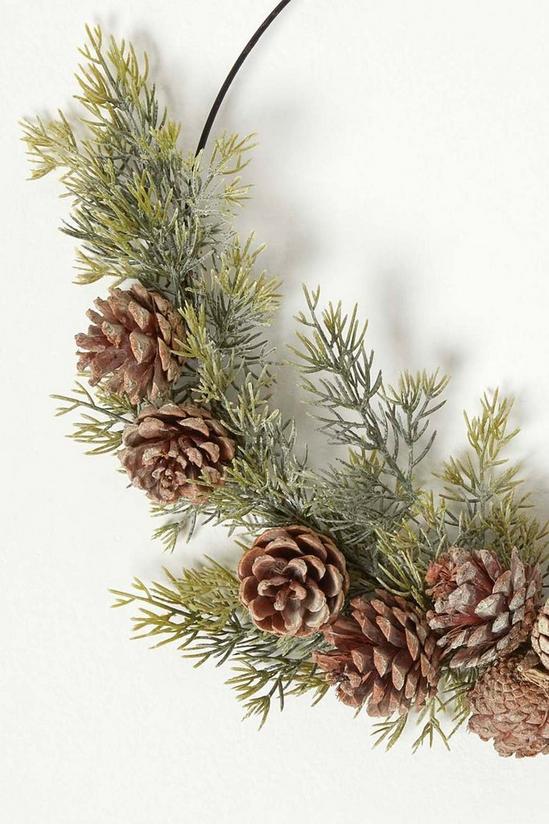Homescapes Pinecone & Green Fir Wire Christmas Wreath 2
