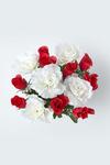Homescapes Set of 2 Red & White Roses & Lilies Artificial Flowers in Grave Vases thumbnail 4