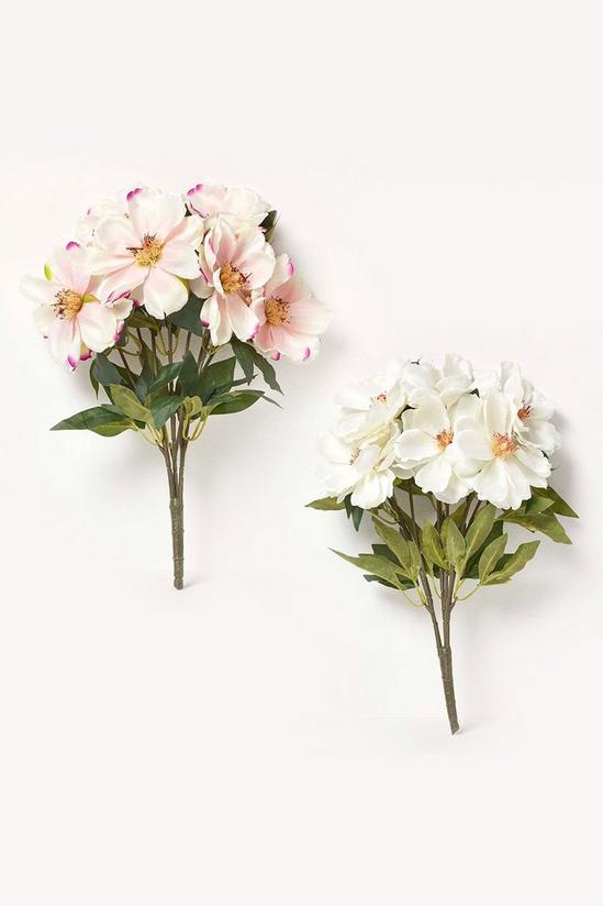 Homescapes Set of 2 Pink and Cream Artificial Magnolia Bouquet Arrangements 1