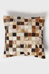 Homescapes Small Block Leather Cushion 45 x 45 cm thumbnail 1
