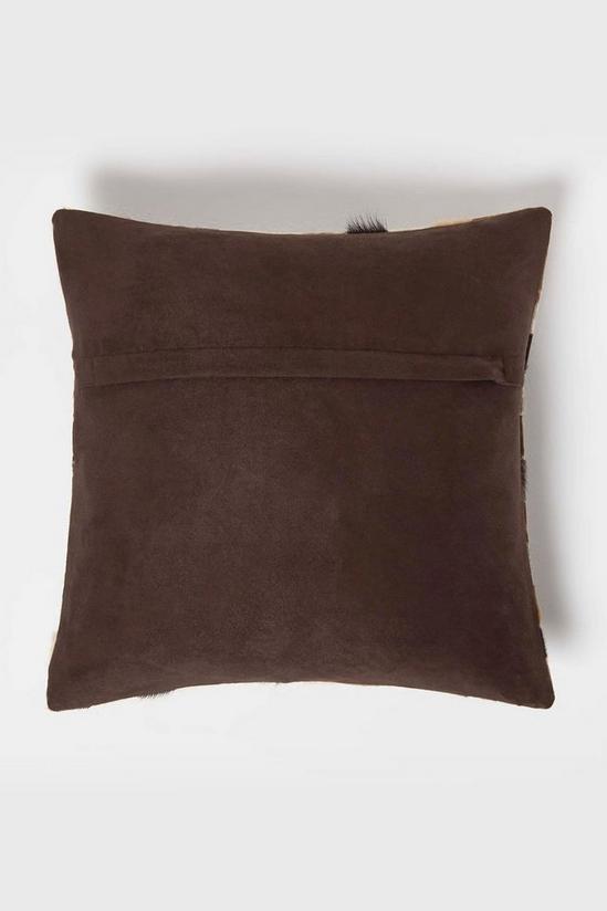 Homescapes Small Block Leather Cushion 45 x 45 cm 3