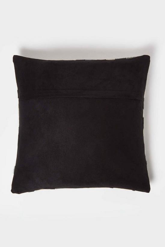 Homescapes Geometric Block Leather Cushion 45 x 45 cm 3