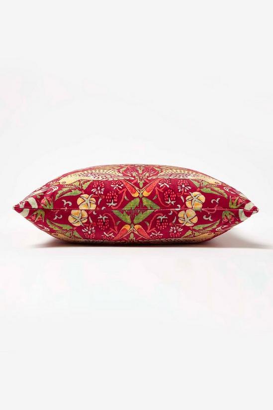 Homescapes William Morris Strawberry Thief Velvet Cushion 4
