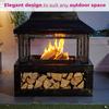 Neo Black Outdoor Fire Pit Log Burner With Mesh Surround and Storage thumbnail 2