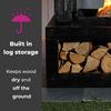 Neo Black Outdoor Fire Pit Log Burner With Mesh Surround and Storage thumbnail 4