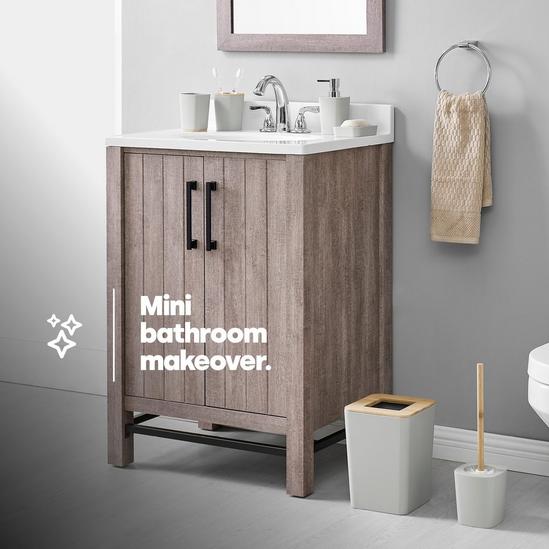 LIVIVO 6-Piece Bathroom & Sink Accessory Set with Bamboo Trim 2