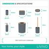 LIVIVO 6-Piece Bathroom & Sink Accessory Set with Bamboo Trim thumbnail 6