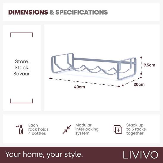 LIVIVO Elegant Stackable Wine Shelf Rack - Set of 2 6