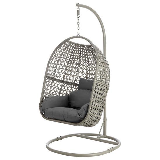 LIVIVO Stylish Rattan Cocoon Egg Swing Chair - Wicker Weaved Swing Hammock 1