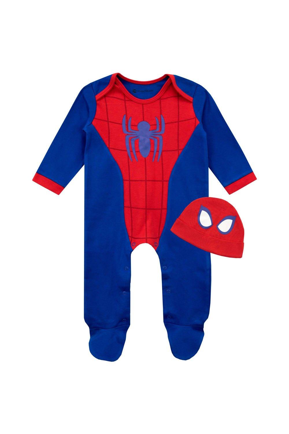 Baby Spiderman Sleepsuit and Hat Set