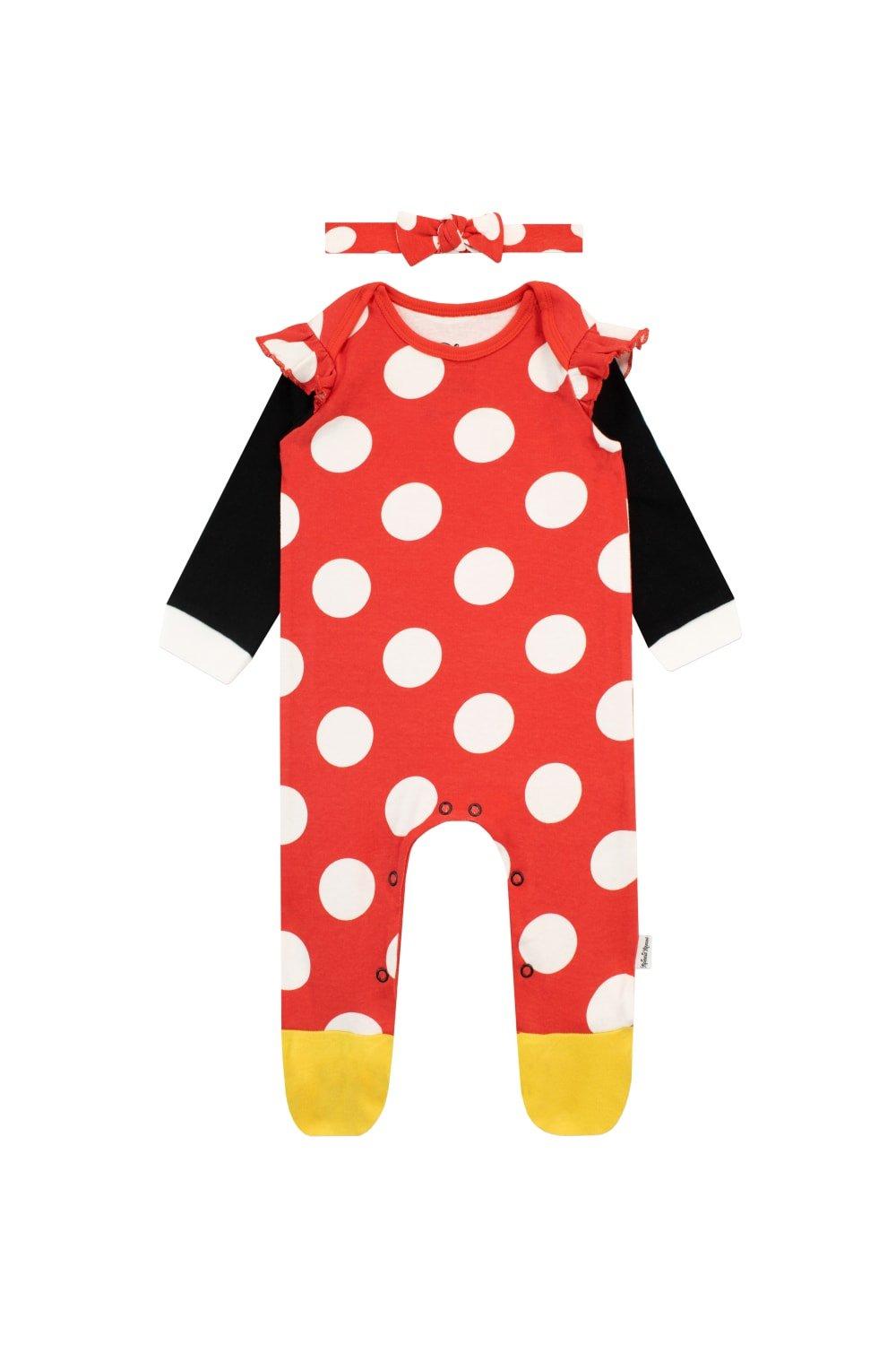 Baby Minnie Mouse Polka Dot Sleepsuit and Headband Set