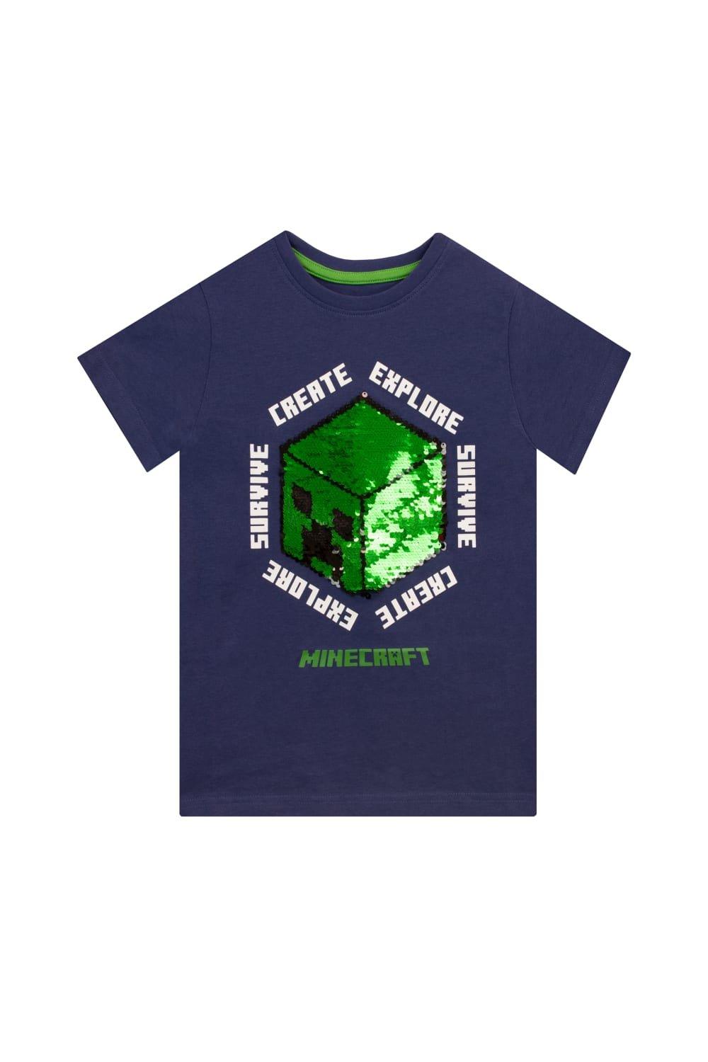Create Explore Survive Creeper Reverse Sequin T-Shirt