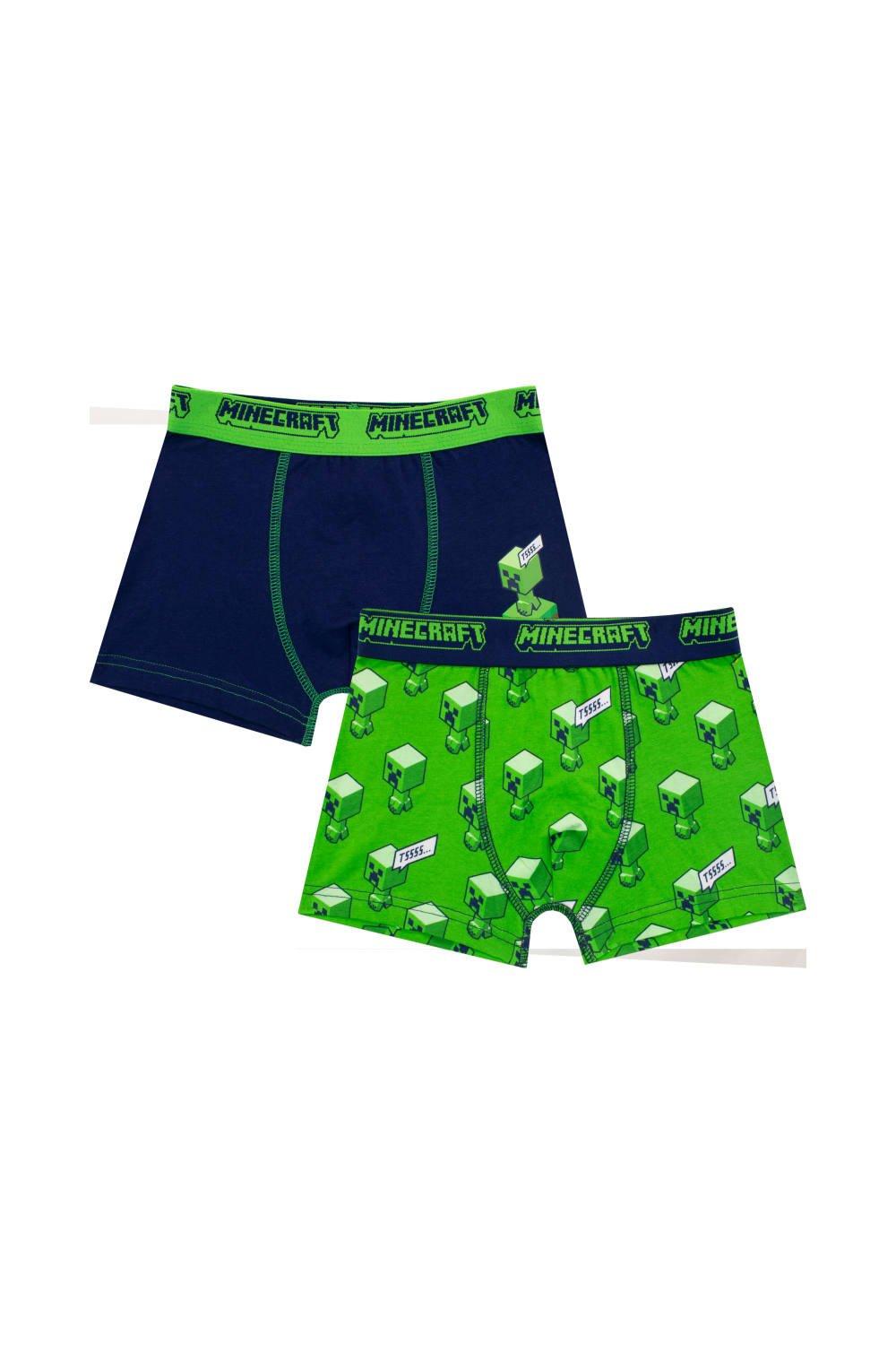 Minecraft Boys Underwear Pack of 2 5-6 Years Green 