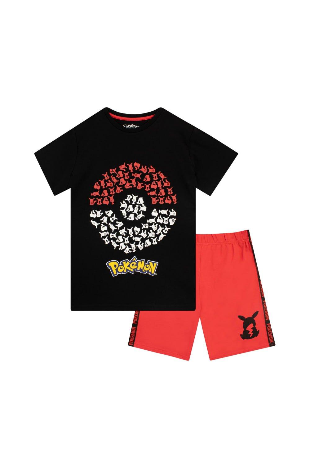 Pikachu And Pokeball Print T-Shirt And Short Set