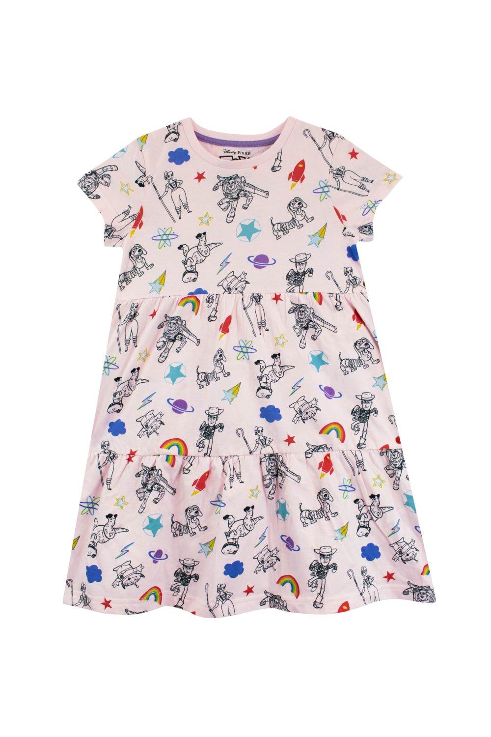 Toy Story Woody Buzz Bo Peep And Friends Print Dress
