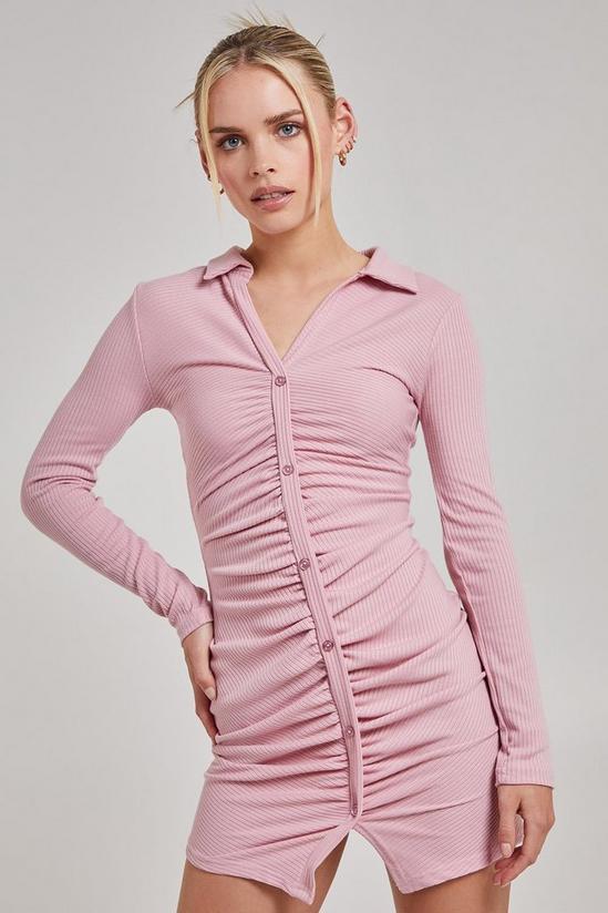 Pink Vanilla Long Sleeve Ribbed Mini Dress 2
