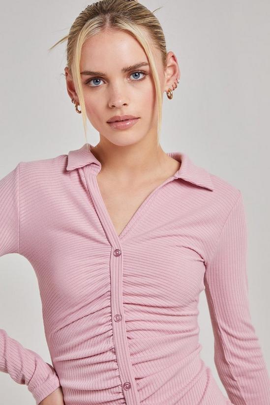 Pink Vanilla Long Sleeve Ribbed Mini Dress 3