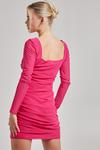 Pink Vanilla Long Sleeve Gathered Mesh Mini Dress thumbnail 4