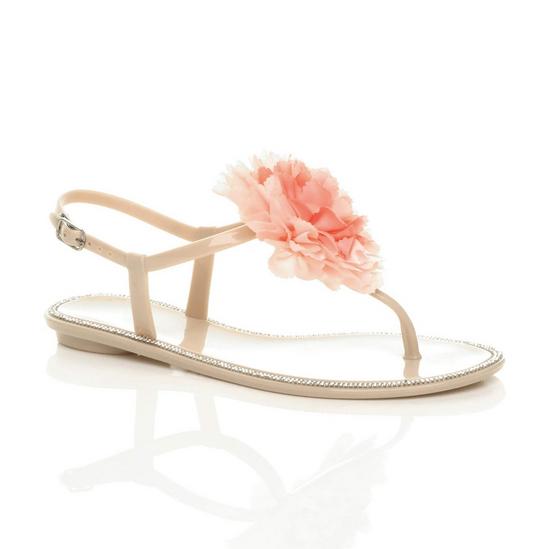 AJVANI Flat  Heel Toe Post Flower Jelly  Sandals 1