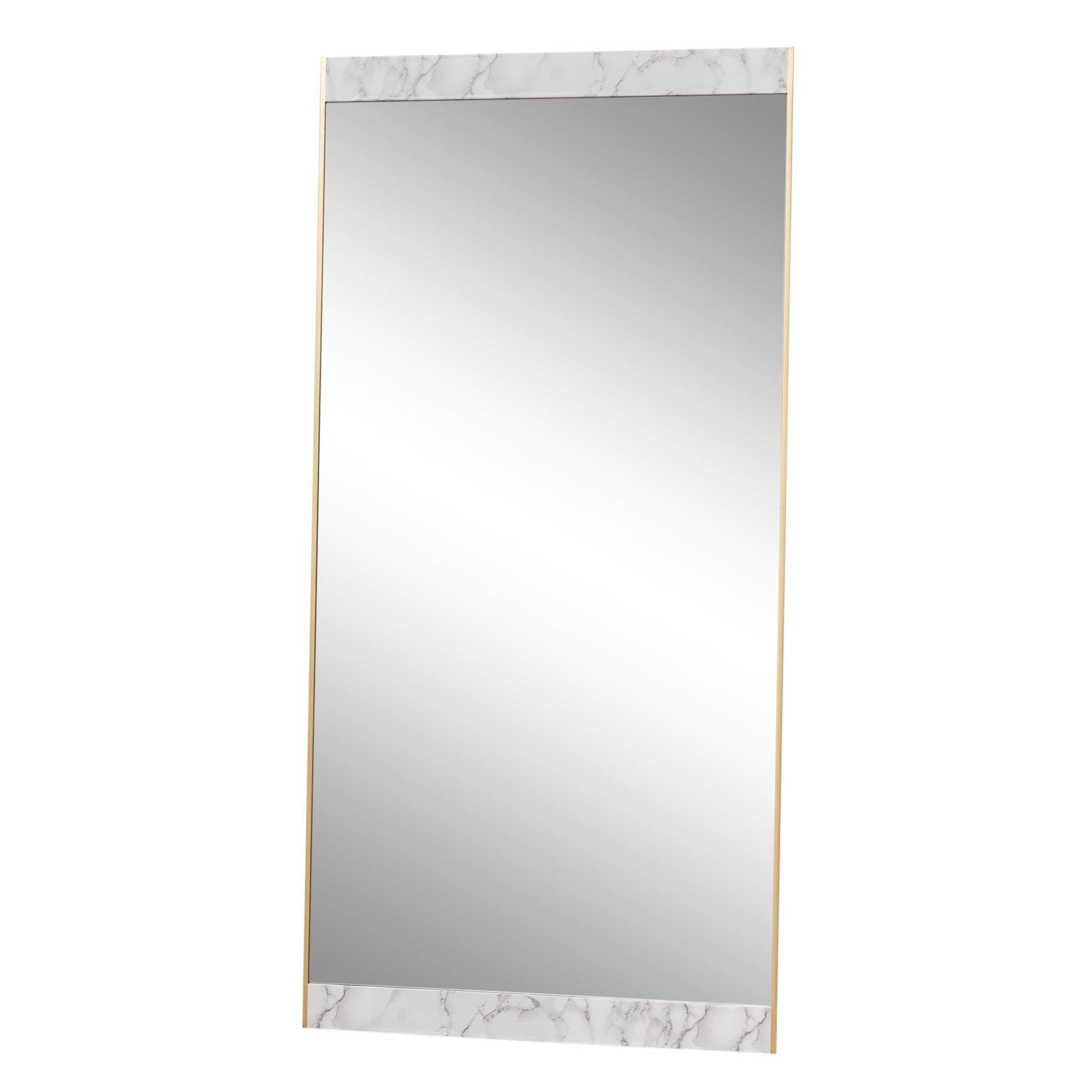 Luxe Gold & Faux Marble Mirror - Large 155cm X 75cm
