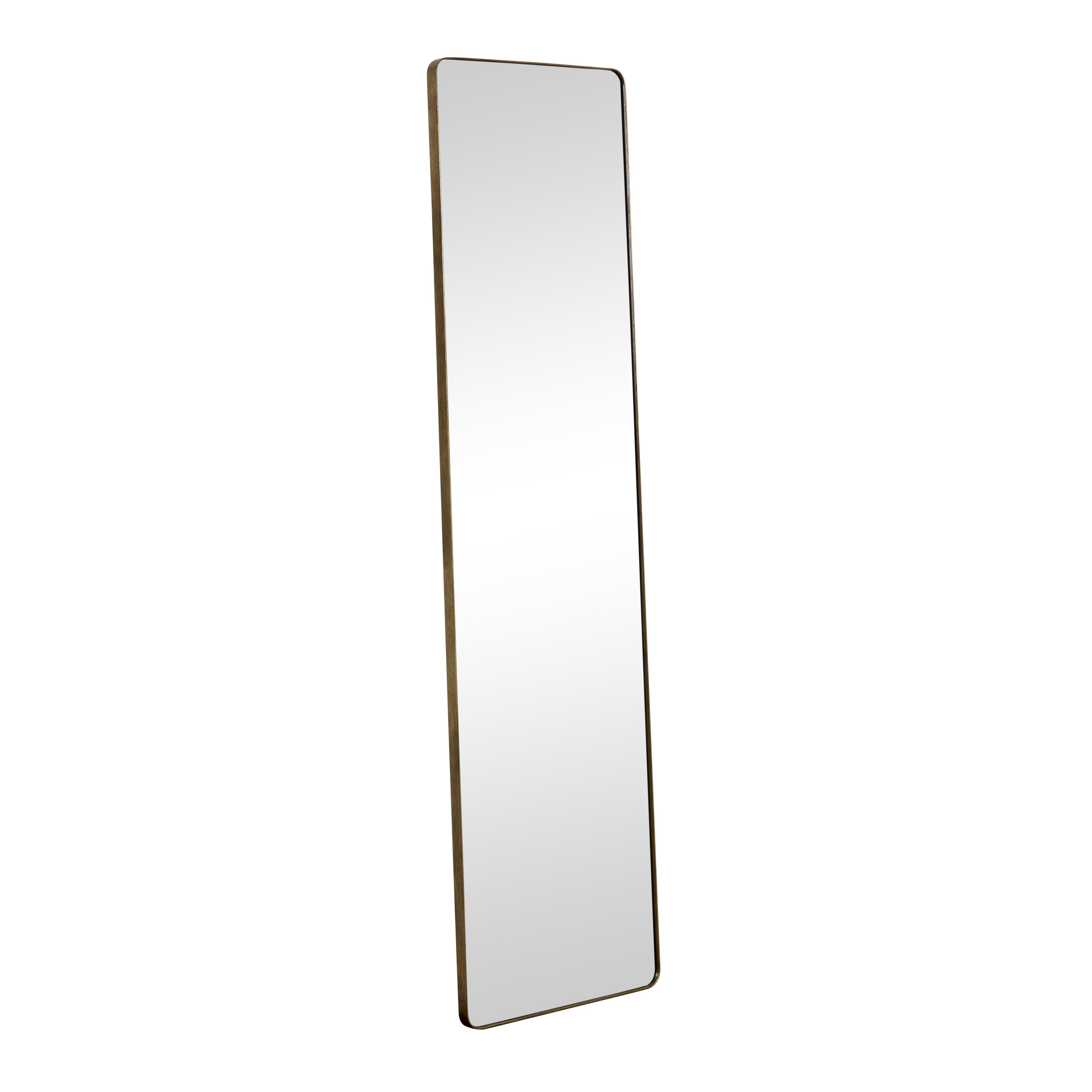 Tall Brushed Gold Thin Framed Wall Mirror / Leaner Mirror 42cm X 156cm