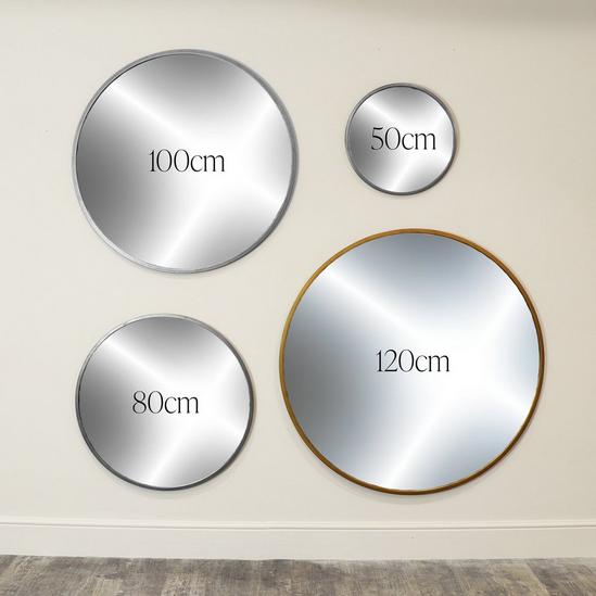 Melody Maison Extra Large Round Silver Wall Mirror 120cm X 120cm 6