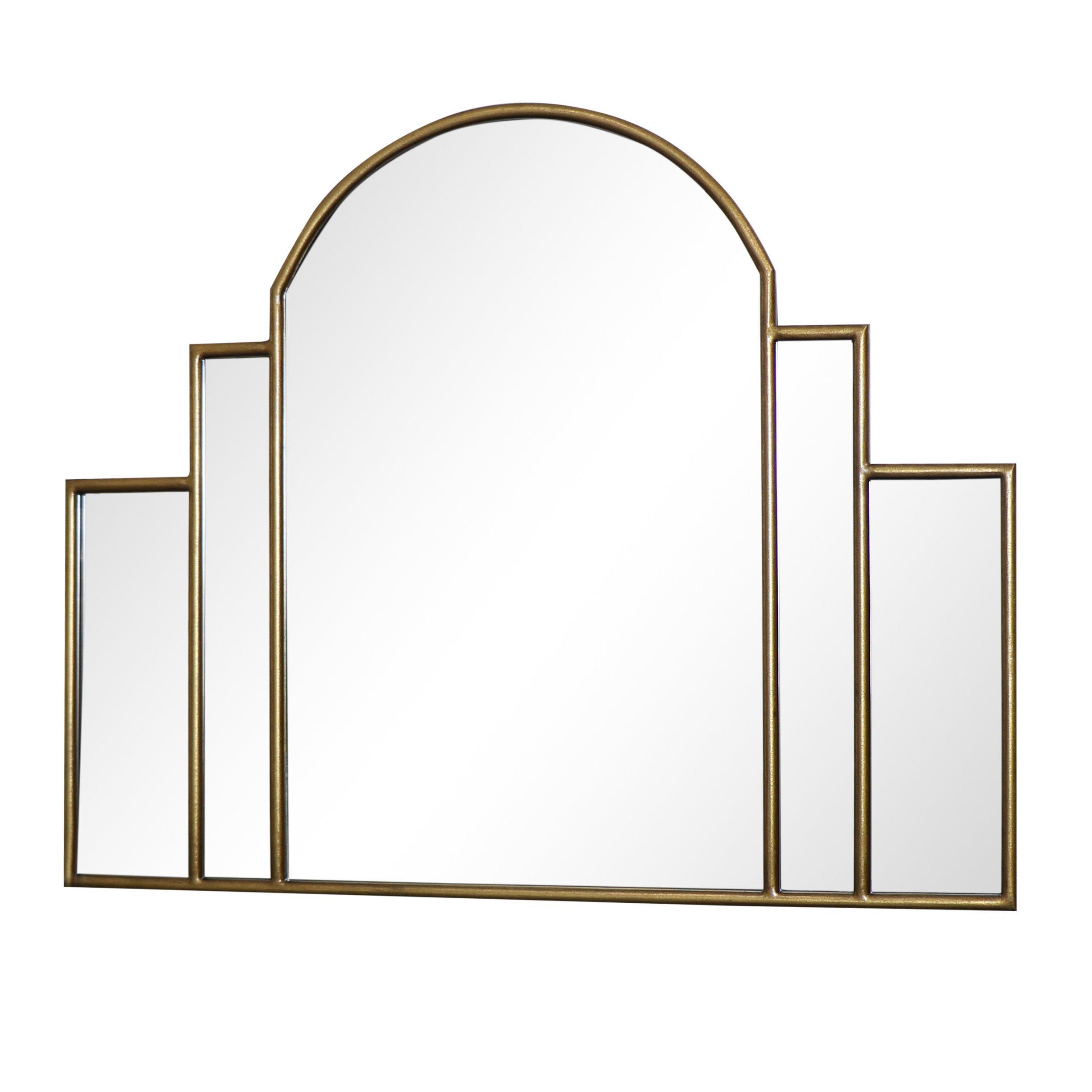 Large Gold Art Deco Arch Fan Mirror 80cm X 65cm