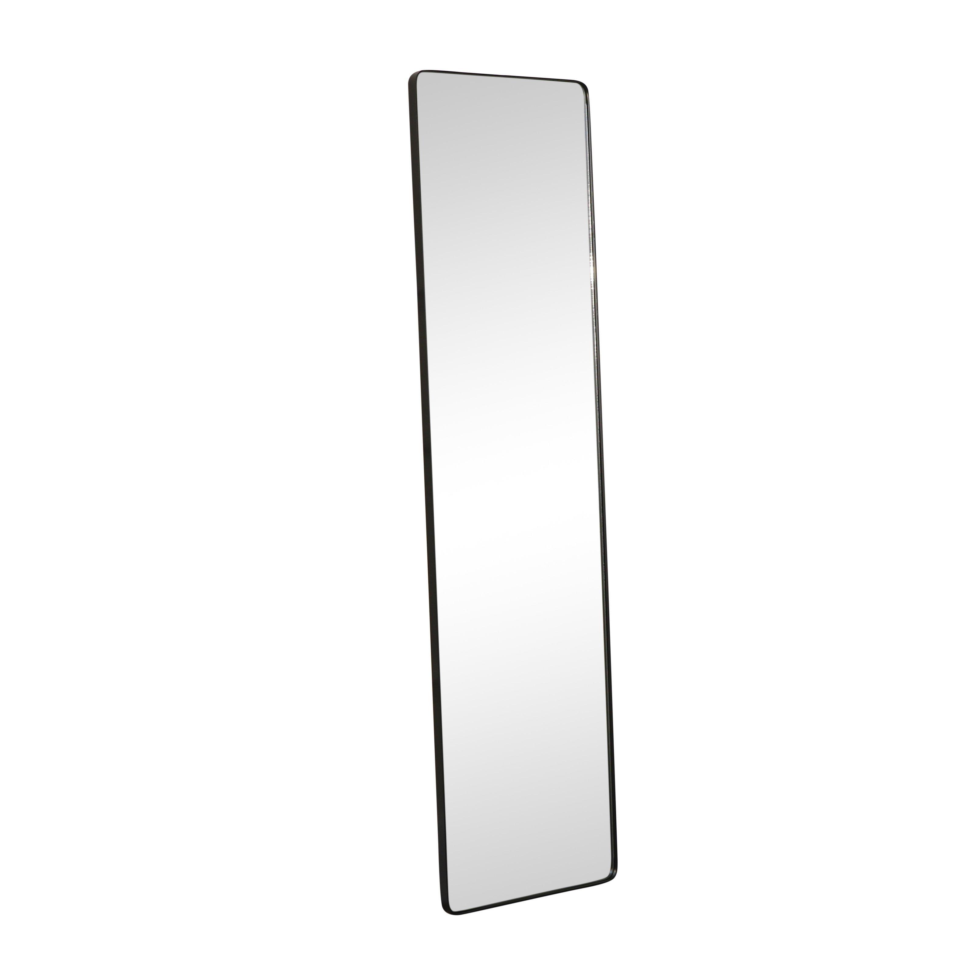 Tall Brushed Black Thin Framed Wall Mirror / Leaner Mirror 42cm X 156cm