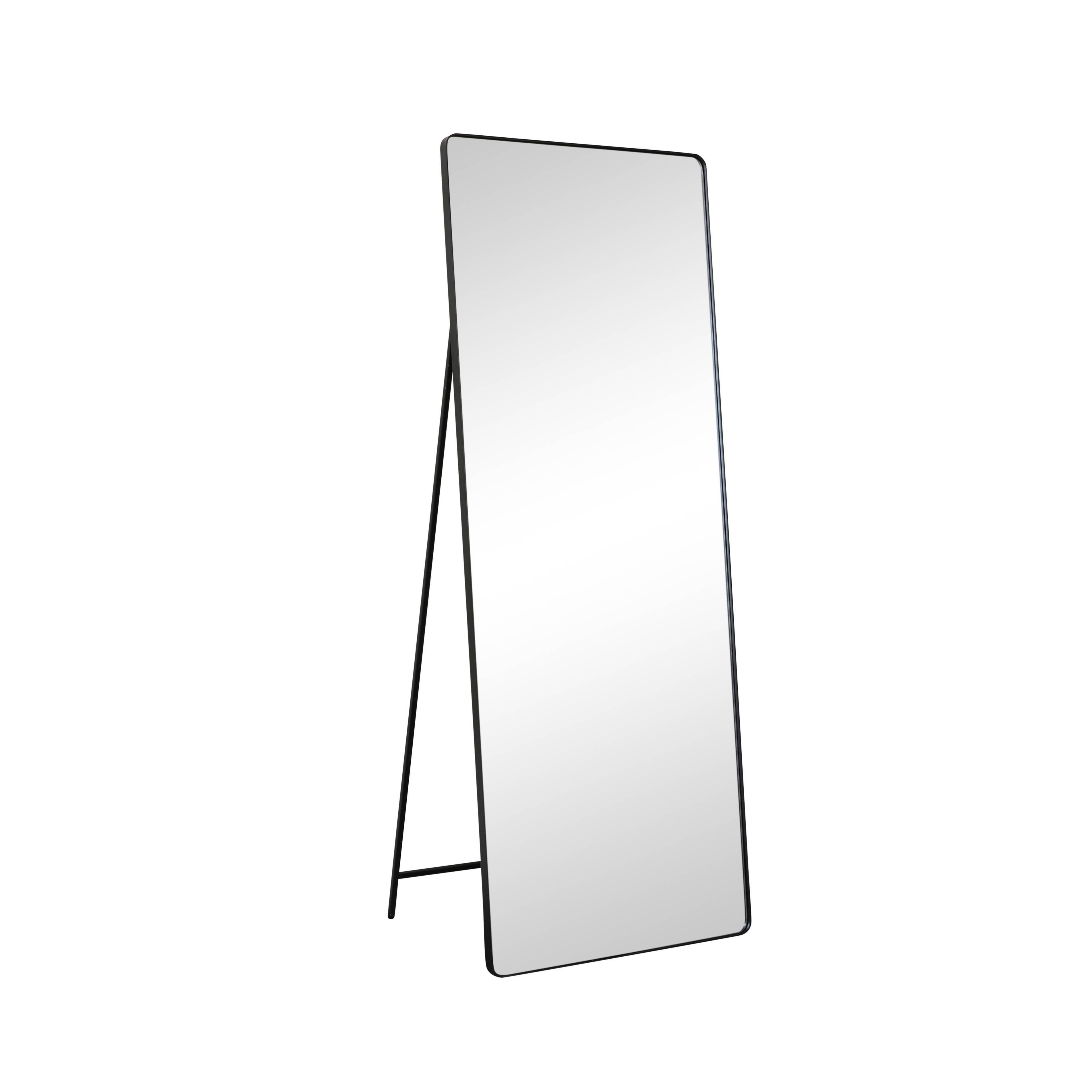 Black Free Standing Cheval Mirror 155cm X 60cm