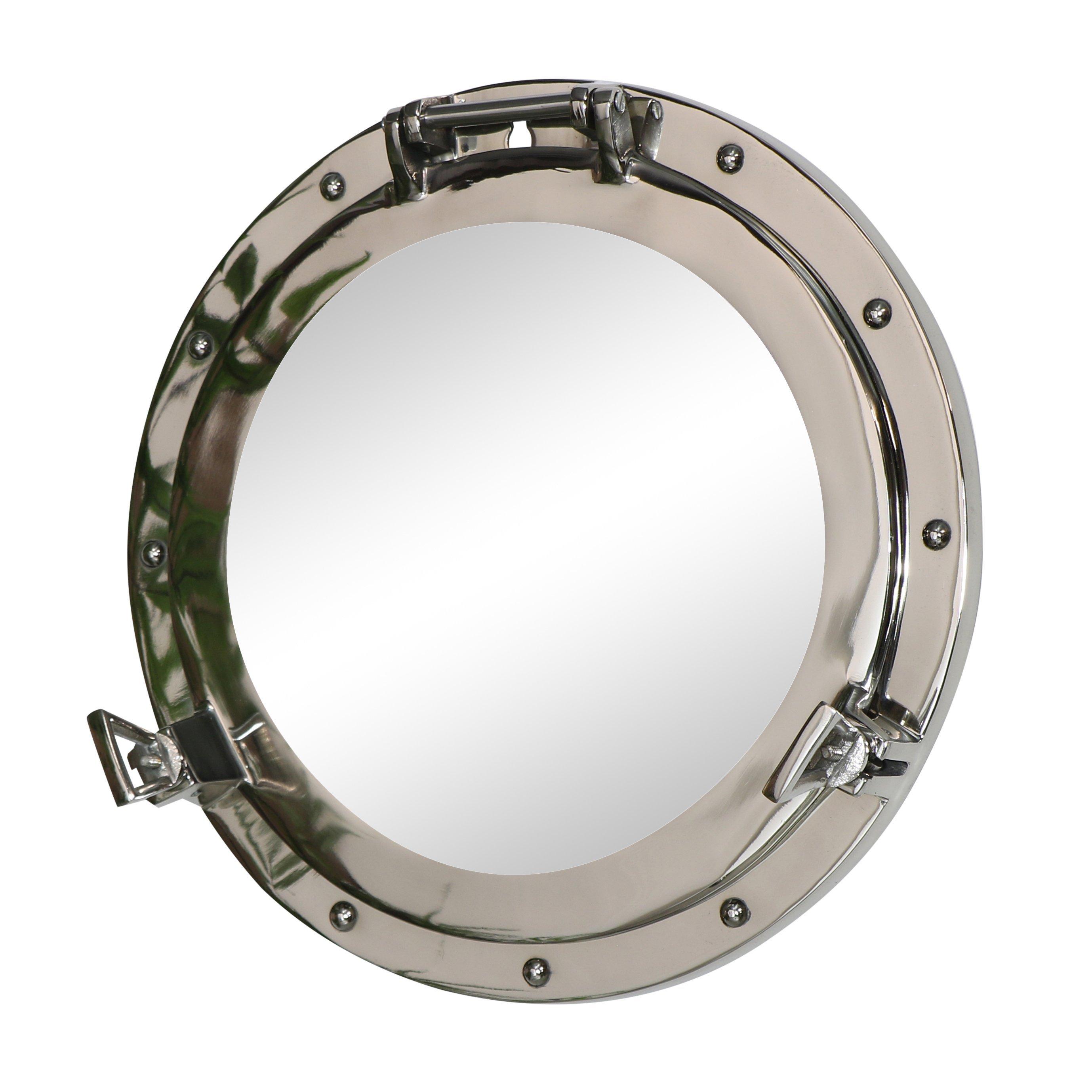 Nautical Porthole Mirror In Silver - 38cm X 38cm