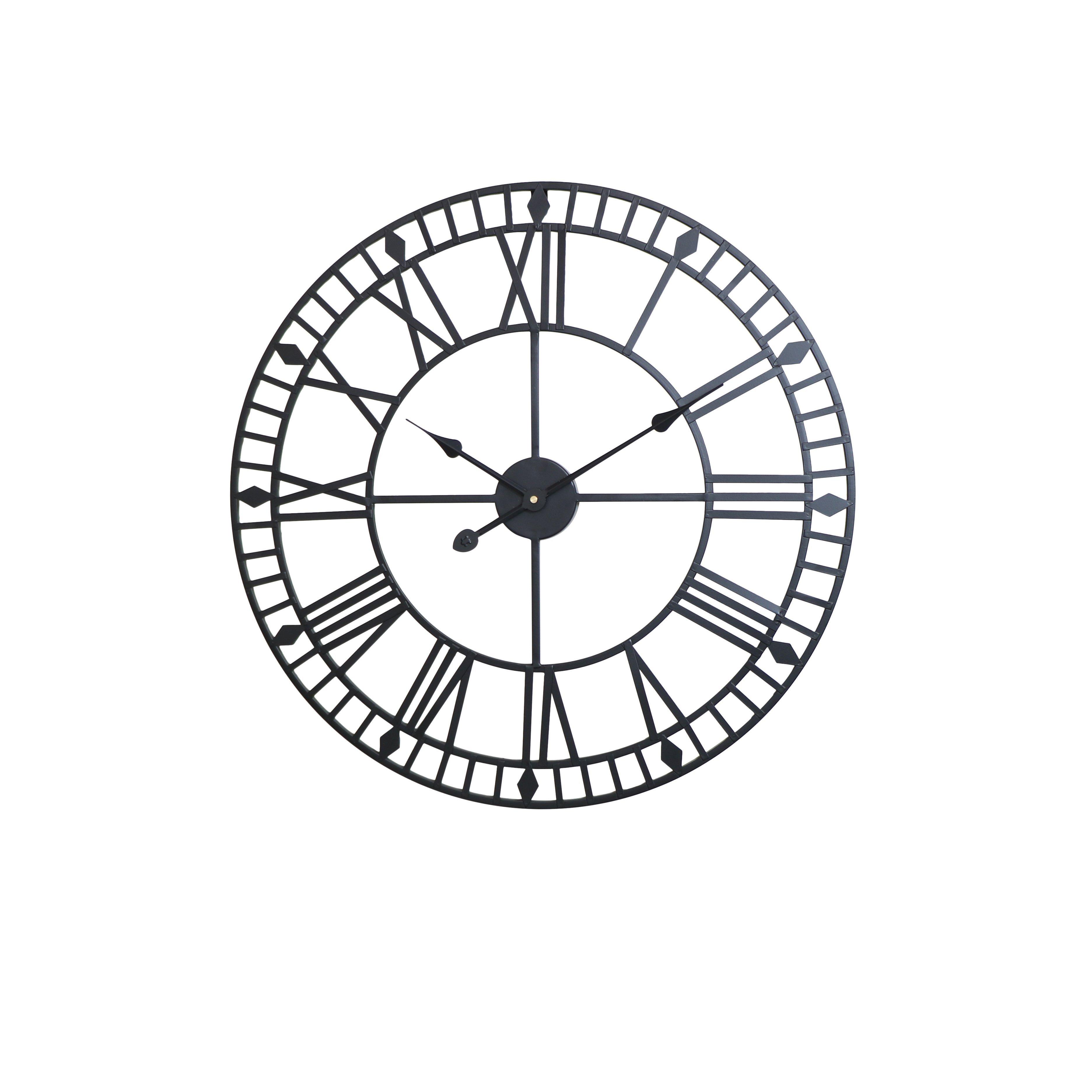 Black Metal Skeleton Clock 60cm X 60cm