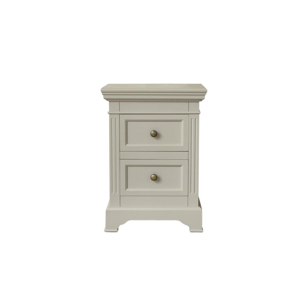 Taupe-Grey Two Drawer Bedside Table - Daventry Taupe-Grey Range