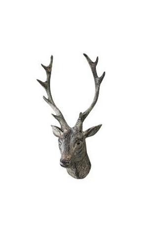 Product Rustic Wall Mounted Metal Stag Head Brown