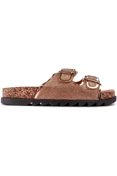 Cat Wide Fit Footbed Sandals