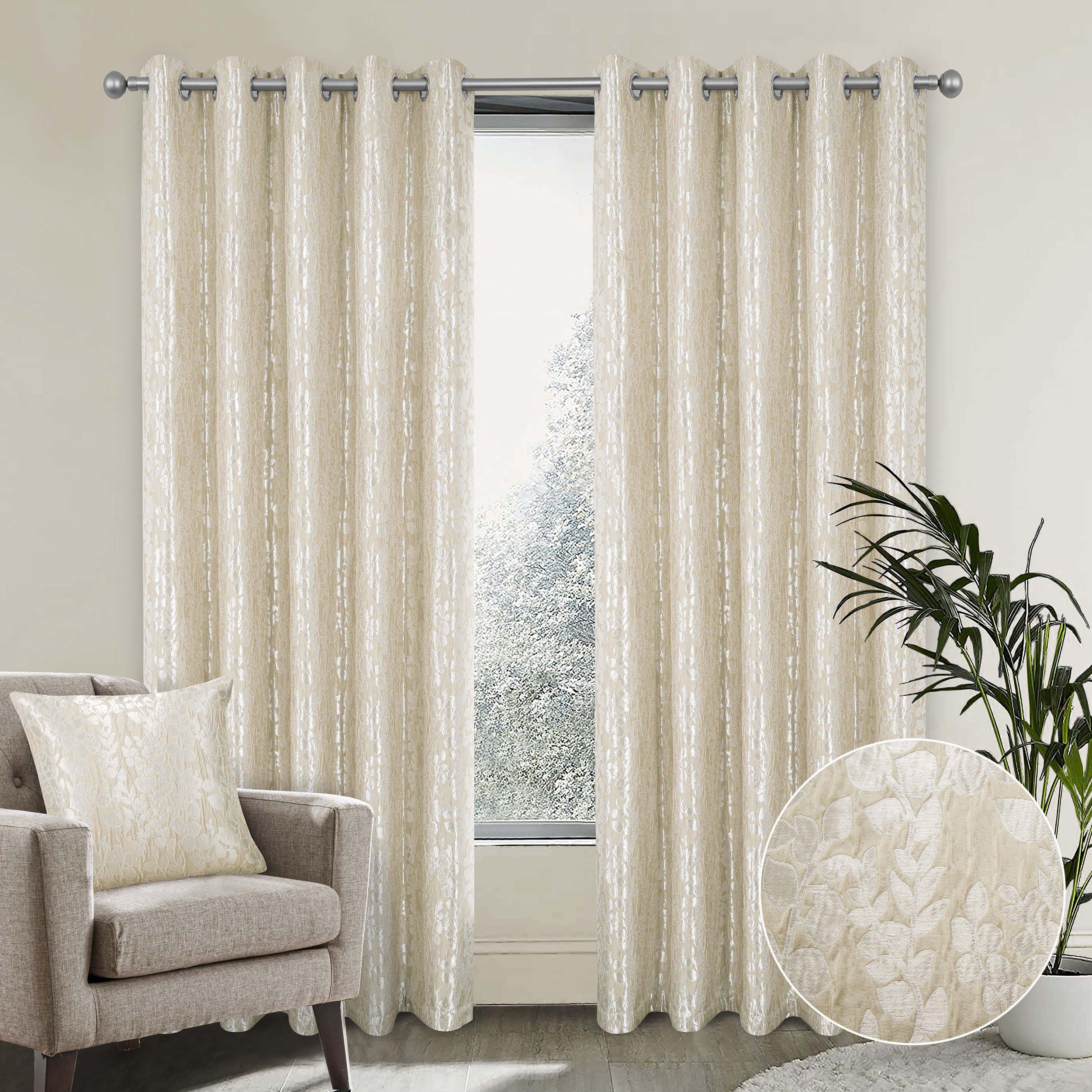 Mia Floral Super Thermal Interlined Curtains pair