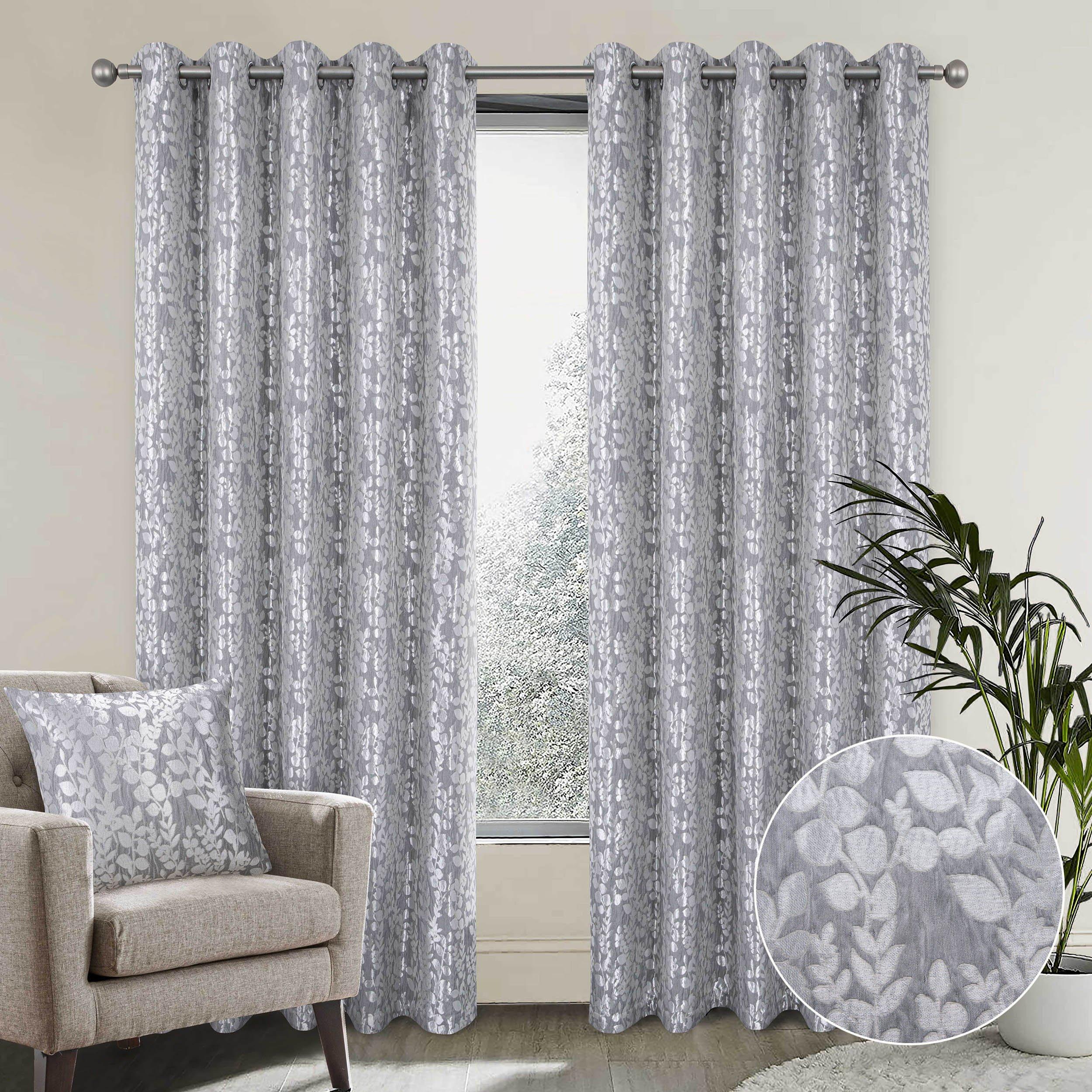 Mia Floral Super Thermal Interlined Curtains Pair