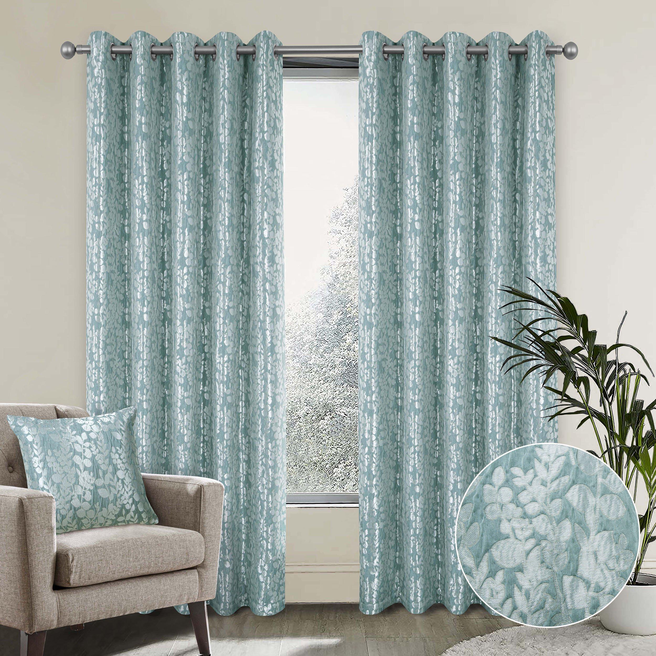 Mia Floral Super Thermal Interlined Curtains pair