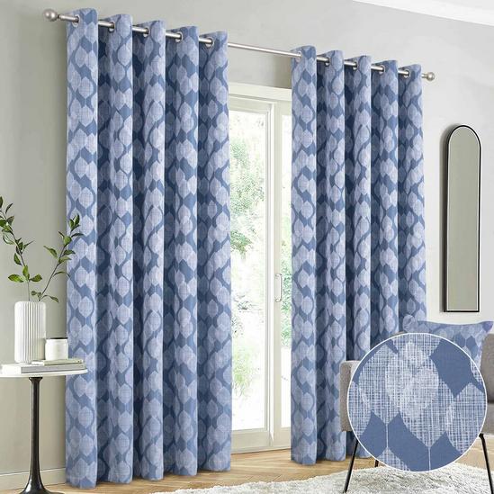 The Mill shop Halo Fully Lined Eyelet Curtains pair 1