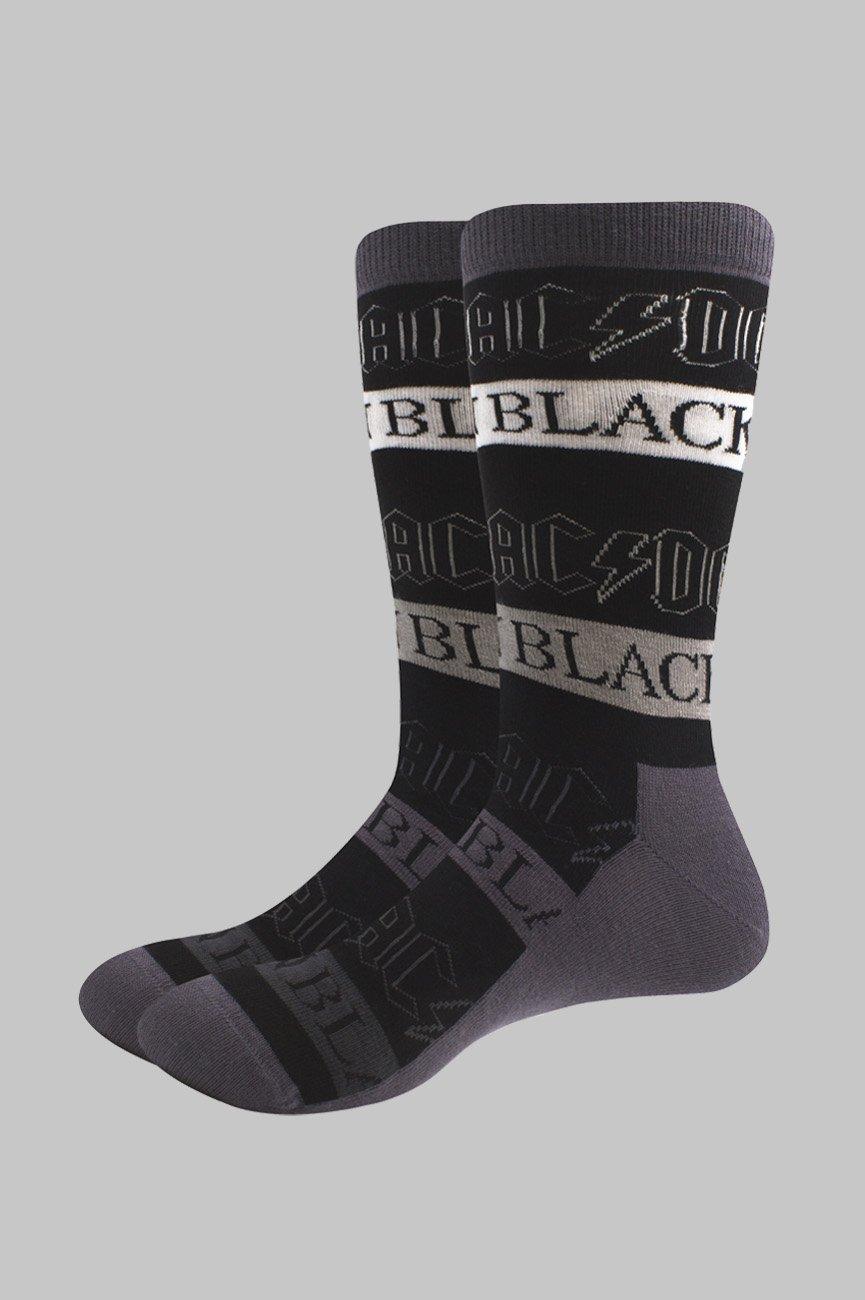 Socks Back In Black Band Logo new Official Unisex Black (UK Size 7 - 11)