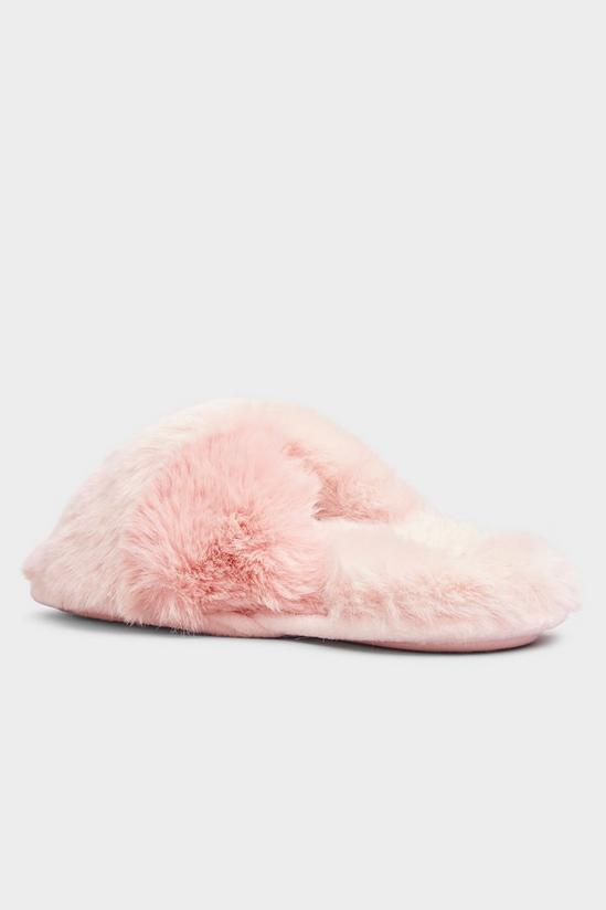 Yours Faux Fur Cross Strap Slippers 5